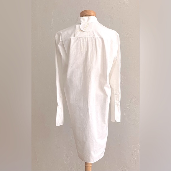 NWT CHLOE MILK WHITE COTTON BUTTON DOWN SHIRT DRESS SIZE 36 - Picture 5 of 16